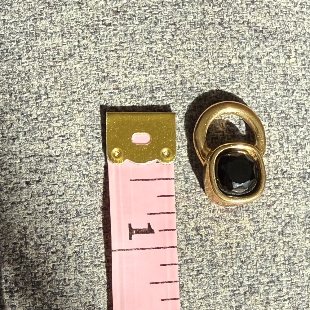 Givenchy Gold Tone Black Stone Square Charm Pendant Necklace Pendant Only - Picture 6 of 8